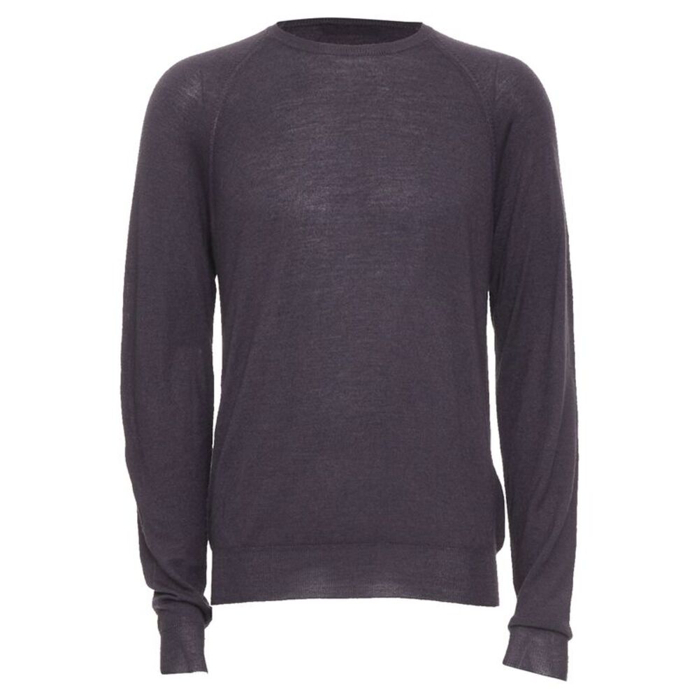 PRADA 2008 dark charcoal grey sheer wool silk blend long sleeve sweater IT46 S